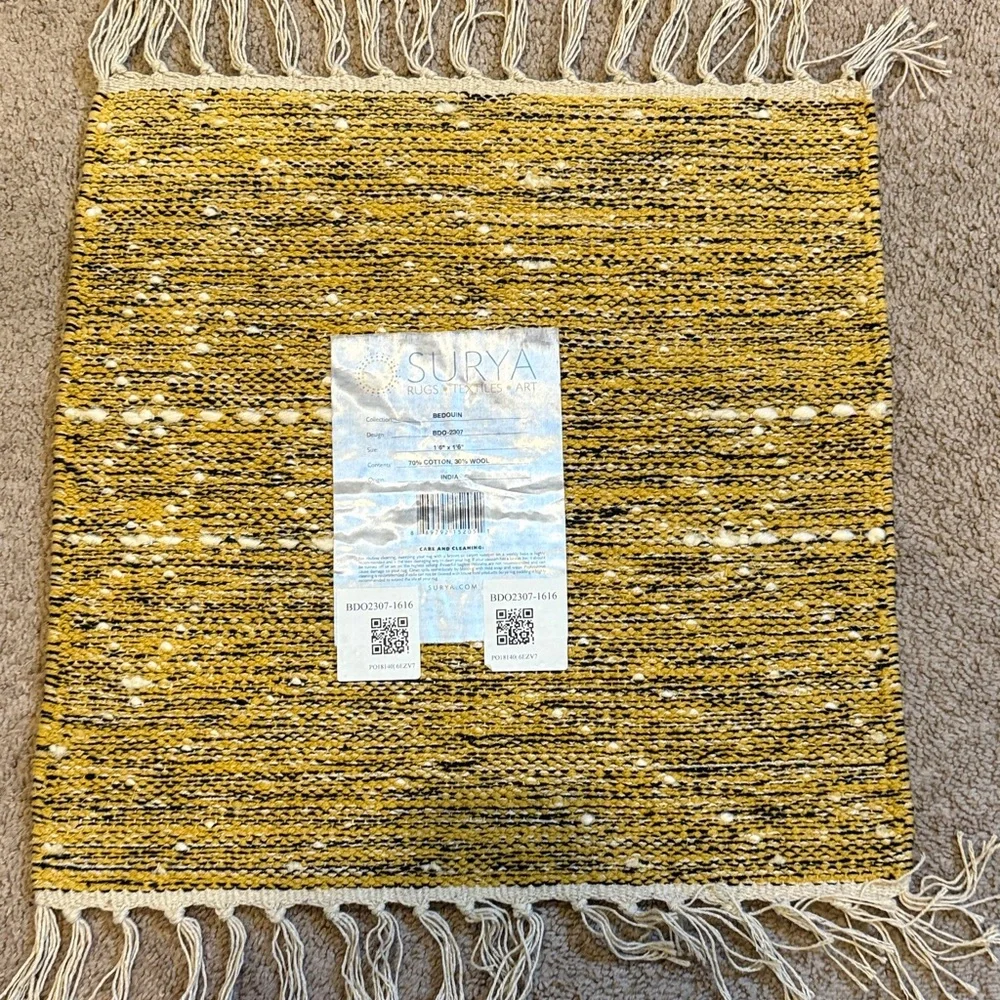 New Surya Chevron Pattern Neutral Colors Bohemian Tribal Fabric Wall Art Decor